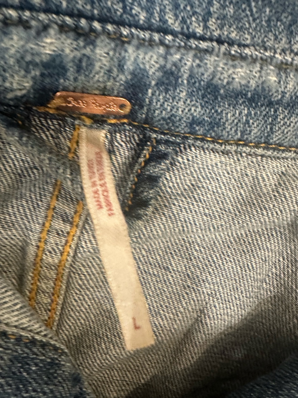 Distressed grunge festival Denim Jacket free people boho - Picture 2 of 12